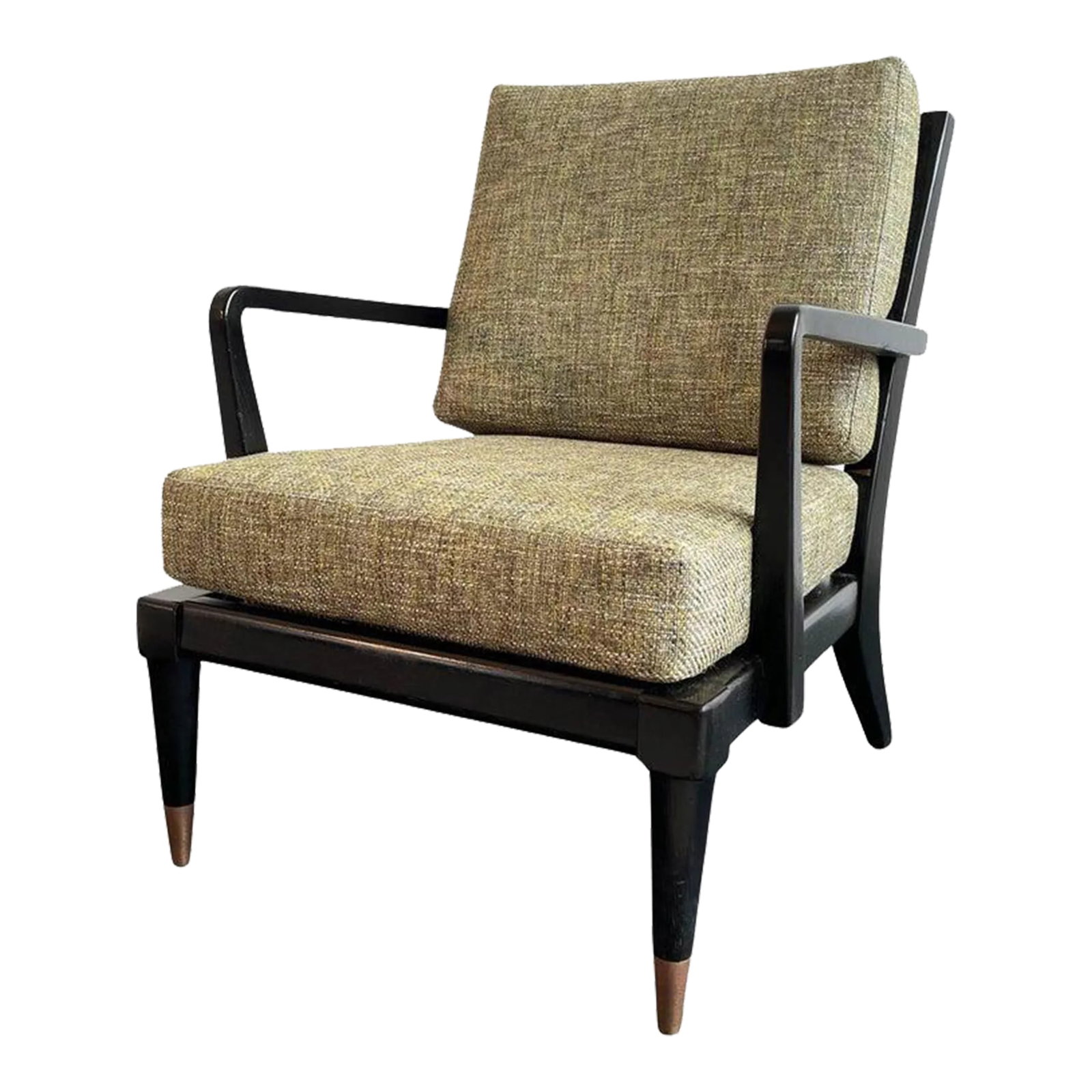 1950s Hollywood Regency Lacquered Mahogany Lounge Chair (1 of 11)