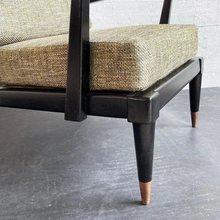 1950s Hollywood Regency Lacquered Mahogany Lounge Chair - 4