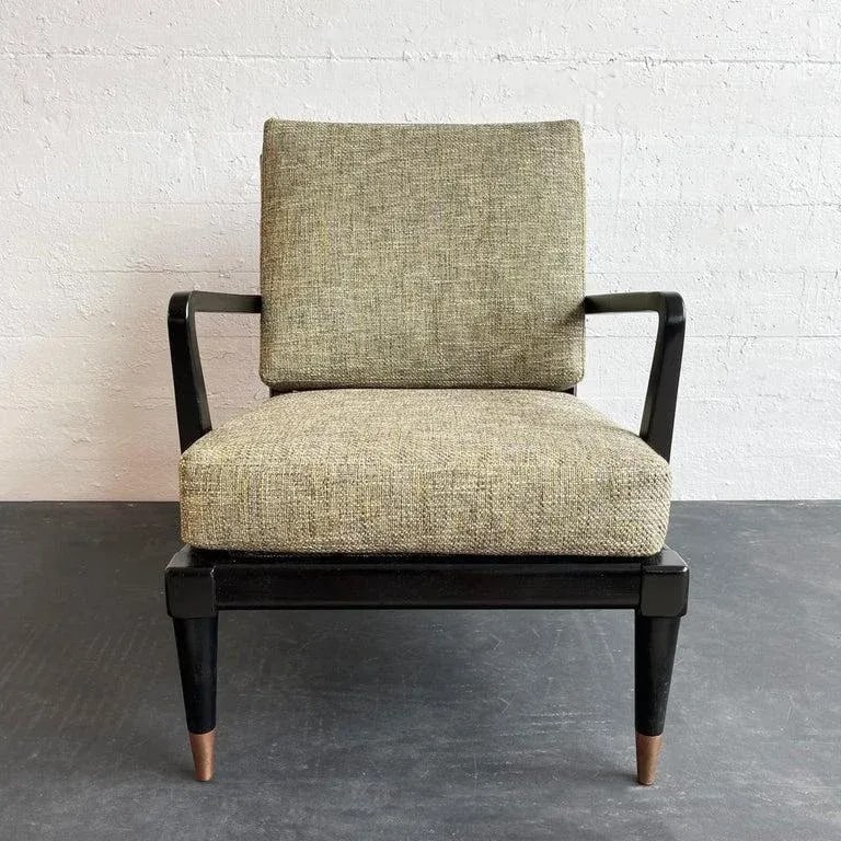 1950s Hollywood Regency Lacquered Mahogany Lounge Chair - 5
