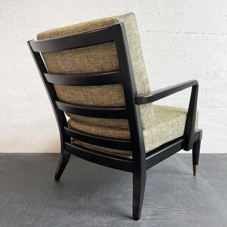 1950s Hollywood Regency Lacquered Mahogany Lounge Chair - 7