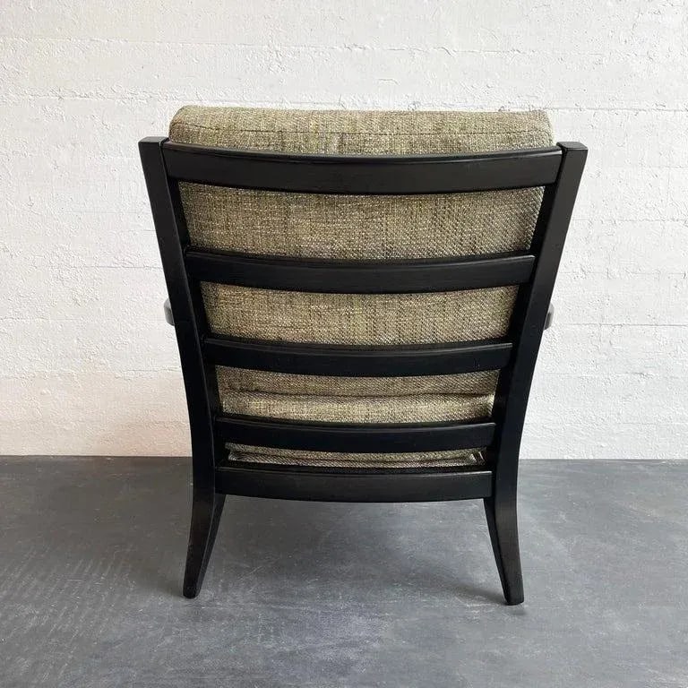 1950s Hollywood Regency Lacquered Mahogany Lounge Chair - 8
