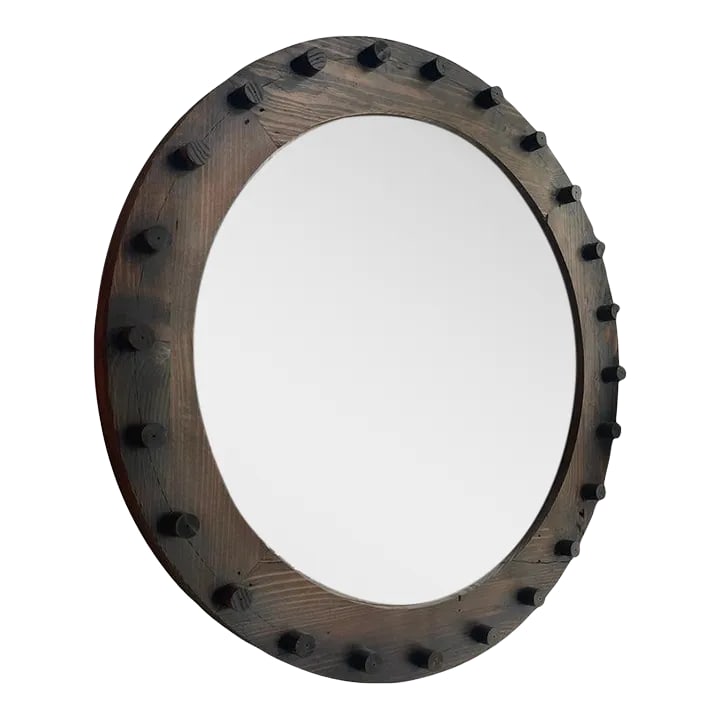 1940s Large Custom Industrial Foundry Mold Convex Mirror (1 of 12)