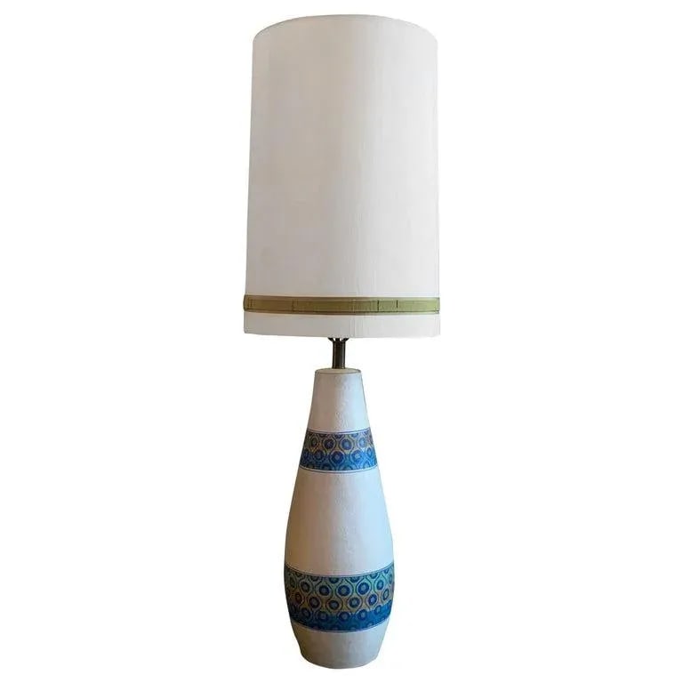 Mid-Century Modern Table Lamp by Aldo Londi for Bitossi with Shade - 11