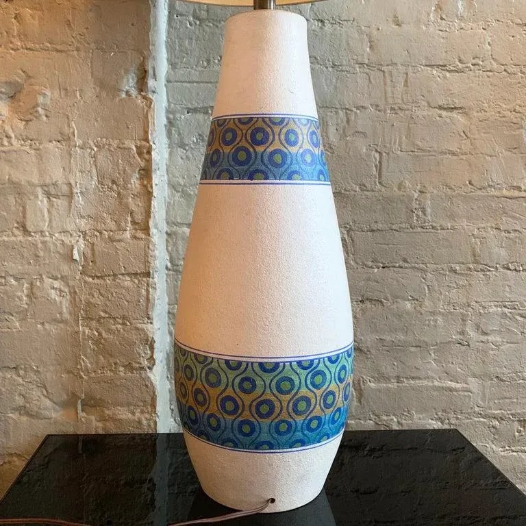 Mid-Century Modern Table Lamp by Aldo Londi for Bitossi with Shade - 8