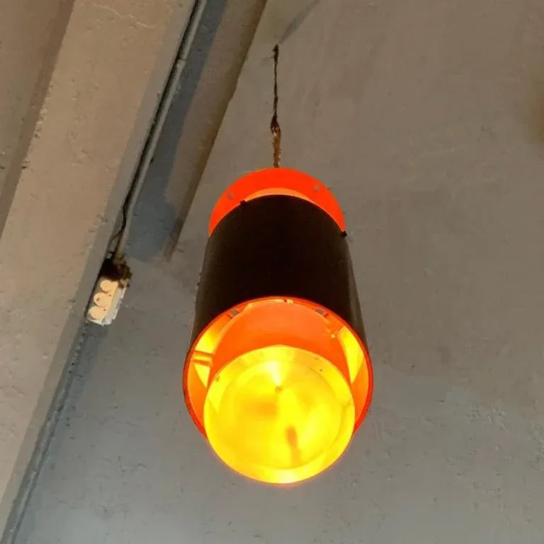 Danish Modern Lucite and Aluminum Cylinder Pendant Light by Simon Henningsen - 10