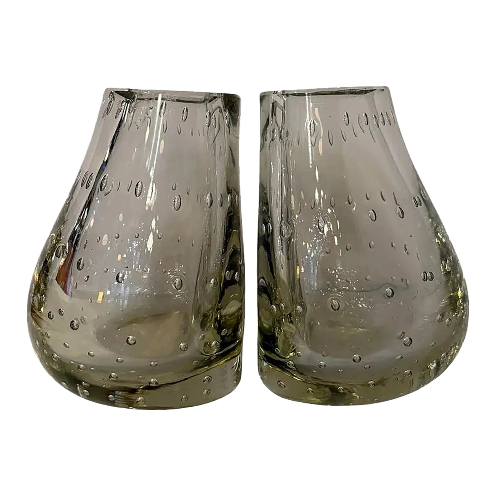 Mid-Century Modern Bullicante Glass Bookend Vases by Carl Erikson - a Pair (1 of 9)