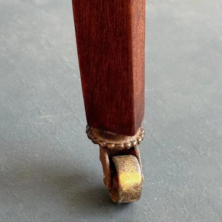 Early 1900s Regency Style Mahogany Rolling Barrel Back Armchair - 8