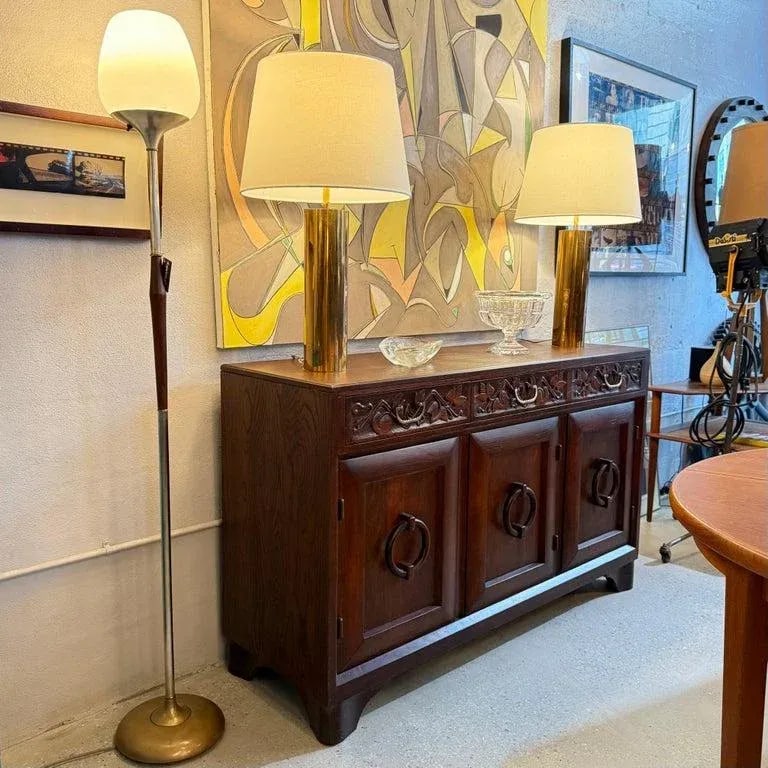 1940s Craftsman Carved Oak Sideboard Credenza by Old Hickory Furniture Company - 5