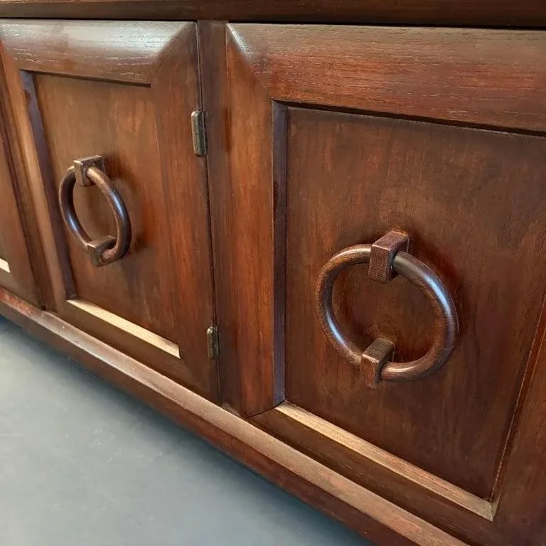 1940s Craftsman Carved Oak Sideboard Credenza by Old Hickory Furniture Company - 8