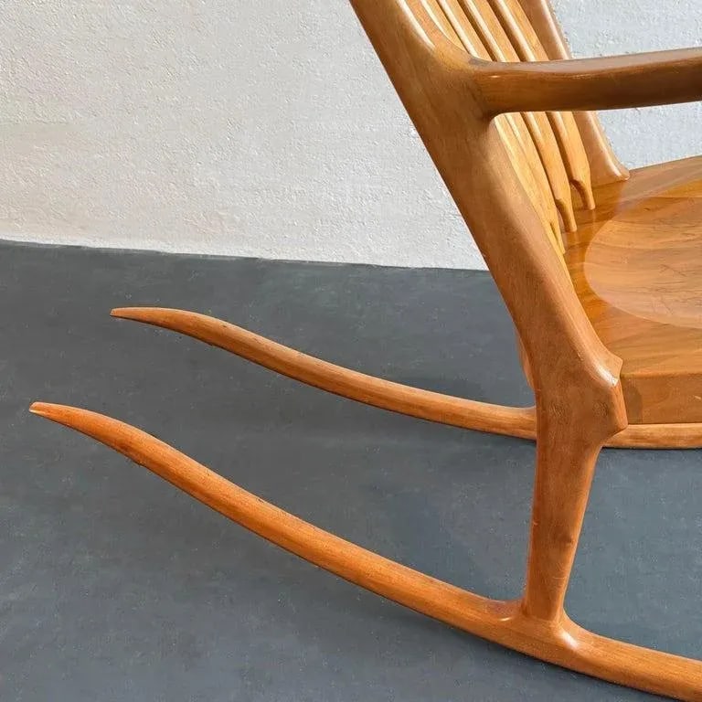 1990s Artisan-Made Spindle Back Rocking Chair in the Style of Sam Maloof - 7