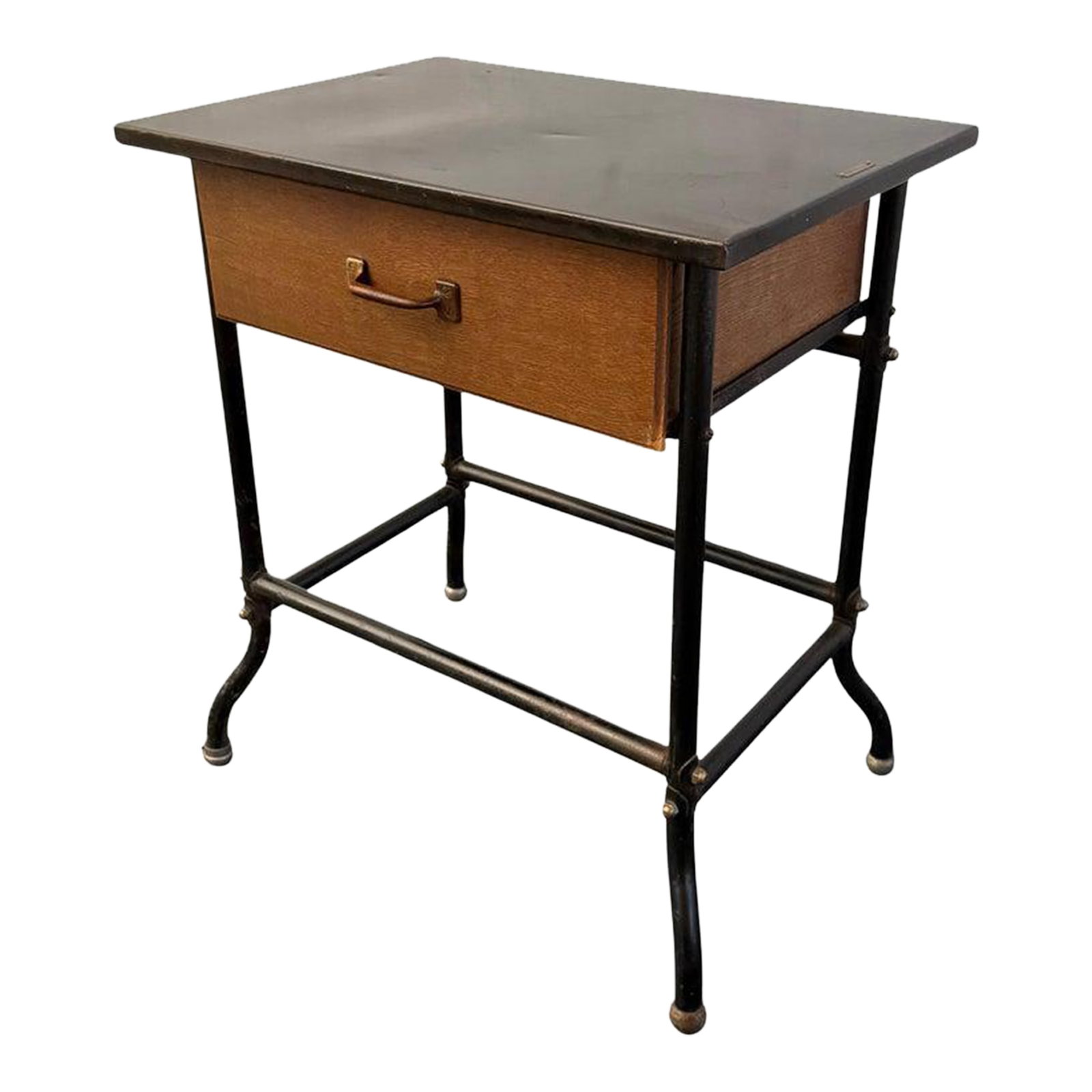 1940s Industrial Black Laminate Top Mail Room Work Table (1 of 7)