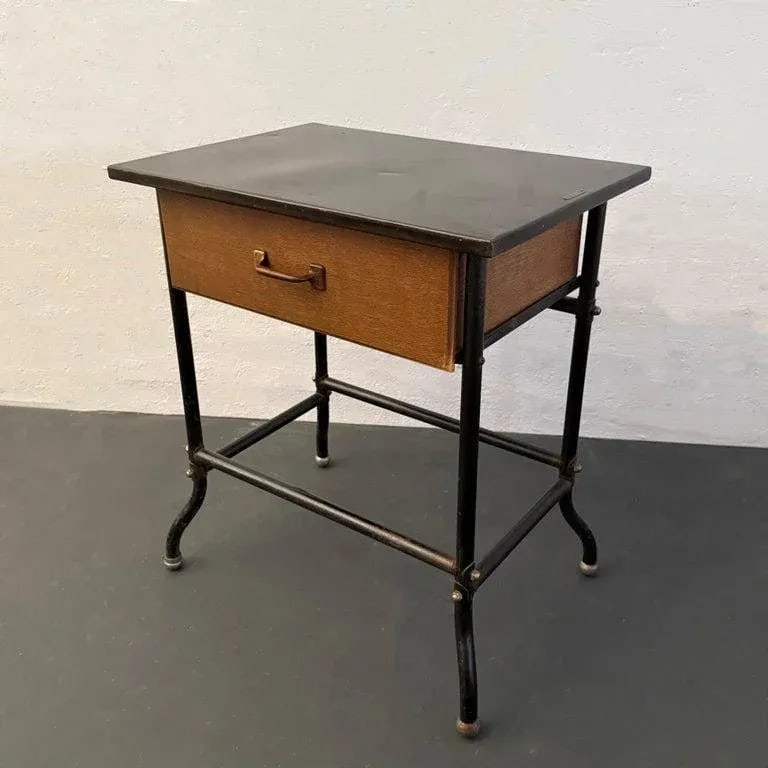 1940s Industrial Black Laminate Top Mail Room Work Table - 2