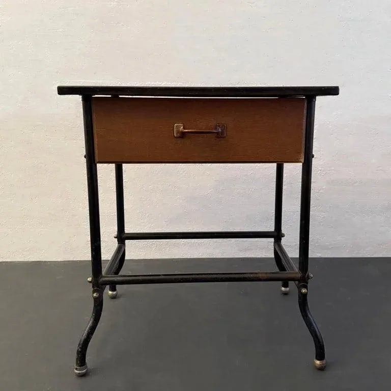 1940s Industrial Black Laminate Top Mail Room Work Table - 3