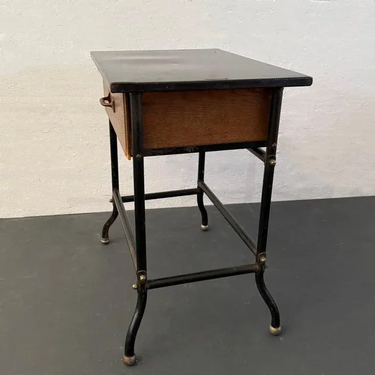 1940s Industrial Black Laminate Top Mail Room Work Table - 4