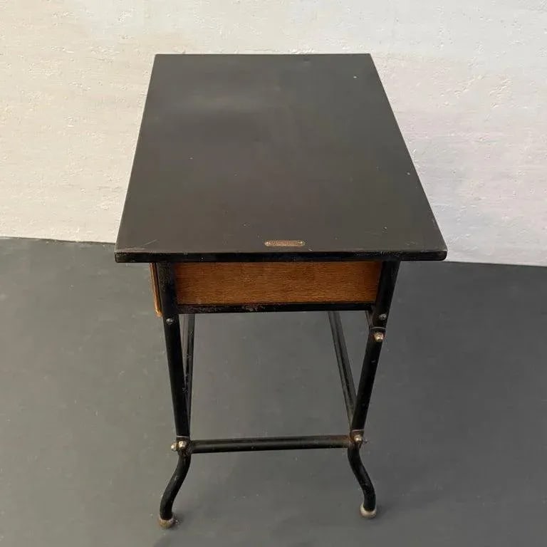 1940s Industrial Black Laminate Top Mail Room Work Table - 6