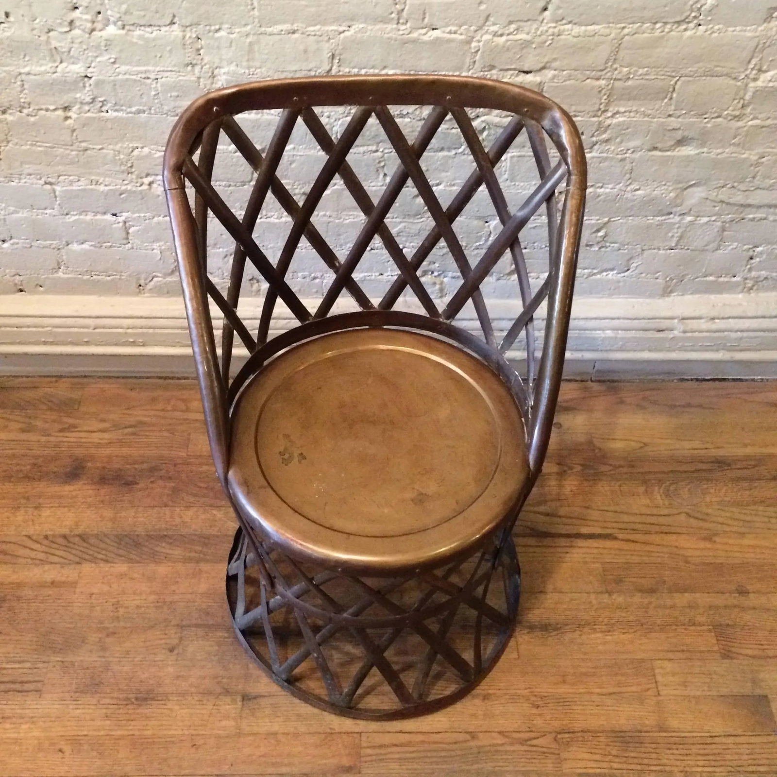 Hollywood Regency Braided Brass Drum Chair by Sarreid - 5