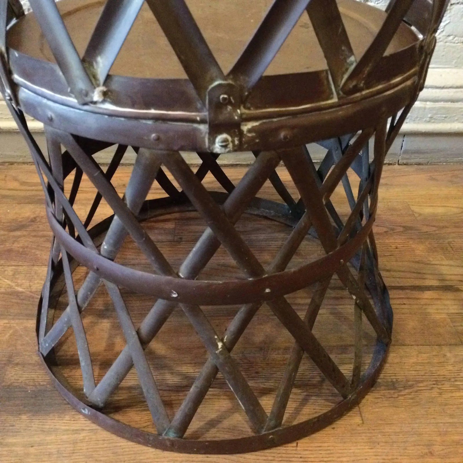 Hollywood Regency Braided Brass Drum Chair by Sarreid - 6