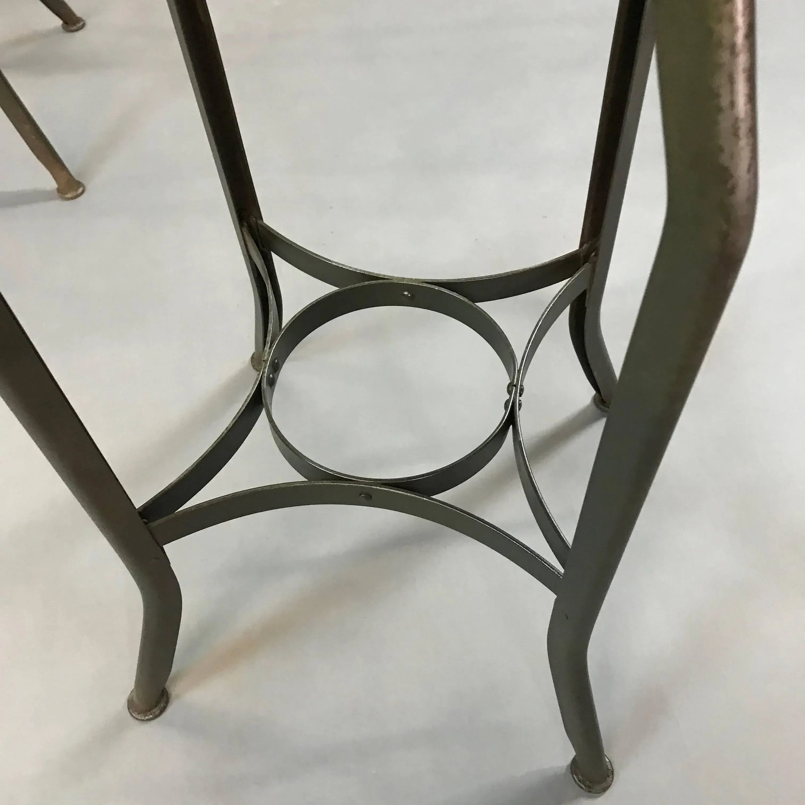 Pair of Industrial Height Adjustable Toledo Shop Stools - 7