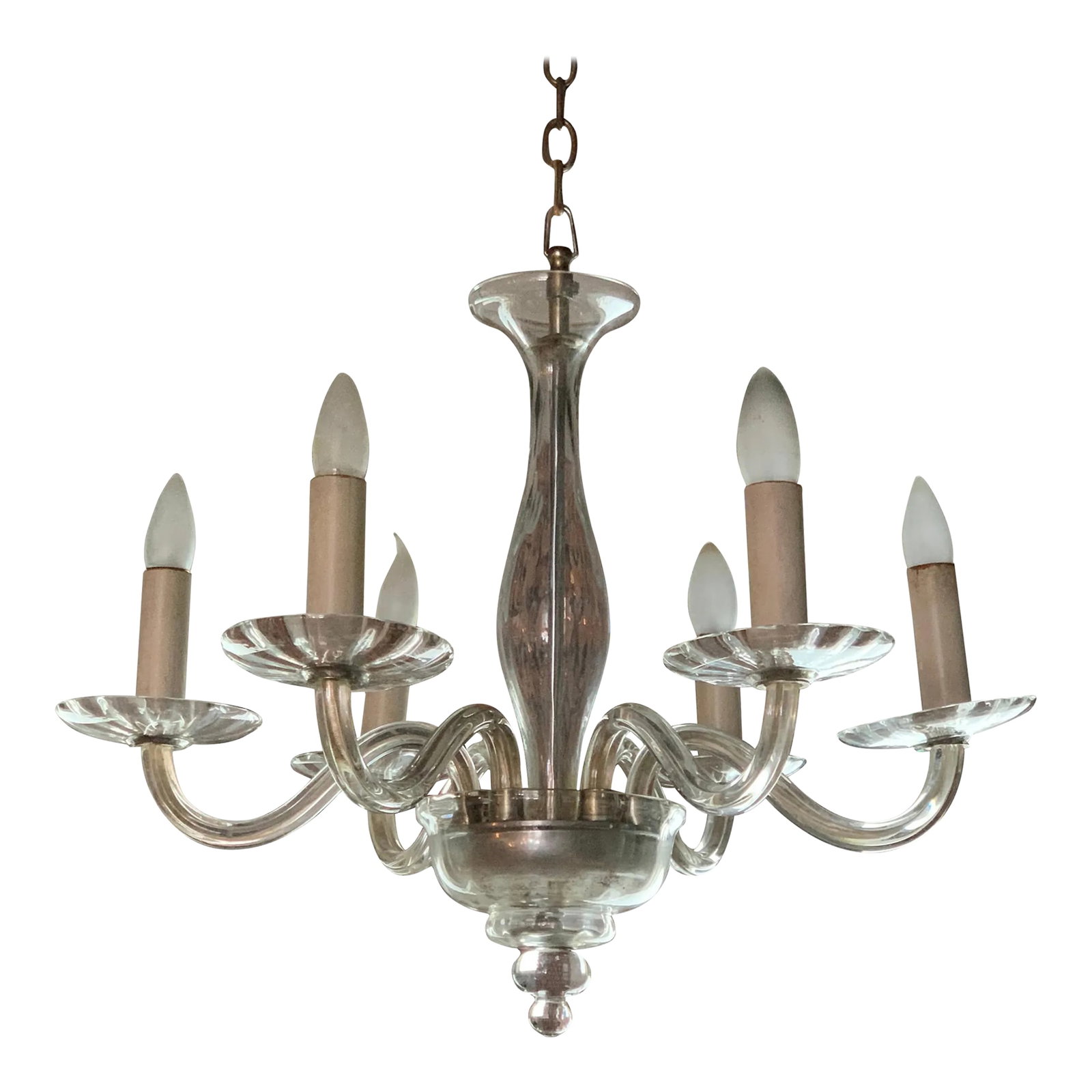 Midcentury Clear Murano Art Glass Chandelier (1 of 10)