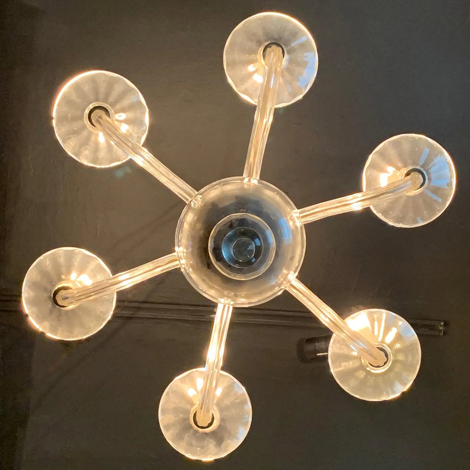 Midcentury Clear Murano Art Glass Chandelier - 6