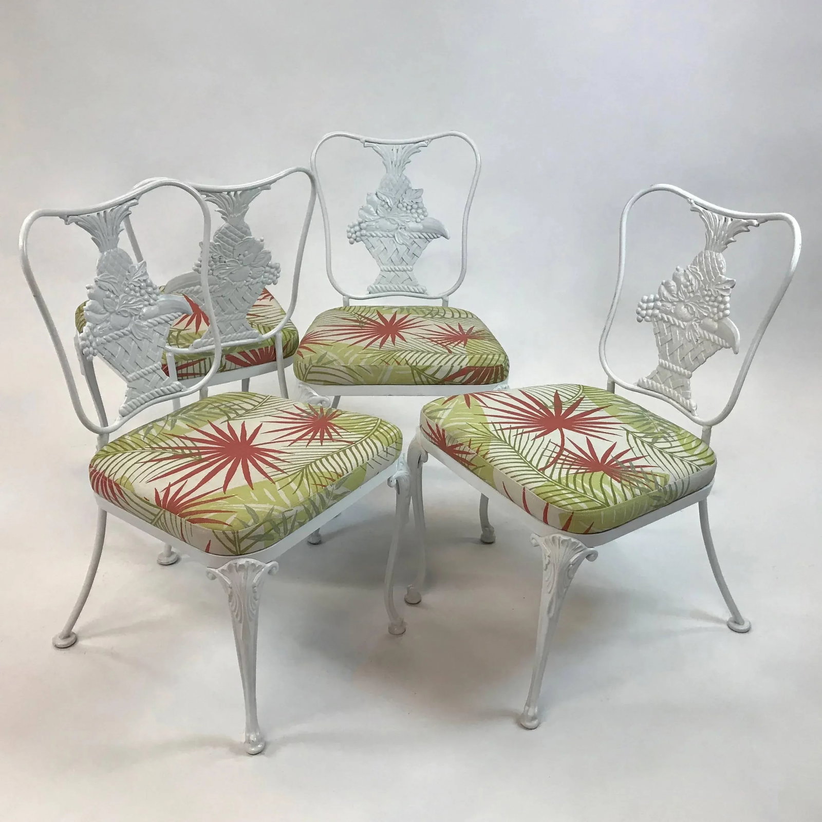 Hollywood Regency Wrought Iron Dining Chairs - Set of 4 - 2