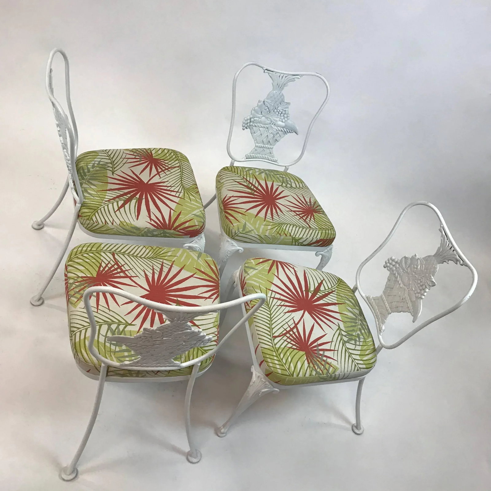 Hollywood Regency Wrought Iron Dining Chairs - Set of 4 - 3