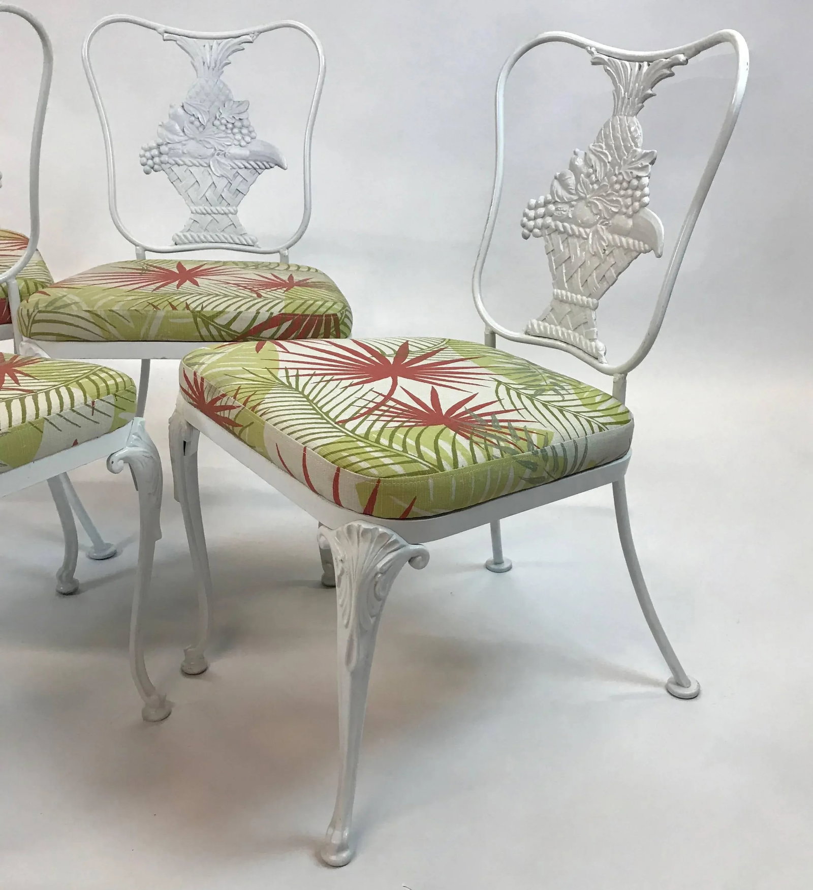 Hollywood Regency Wrought Iron Dining Chairs - Set of 4 - 4