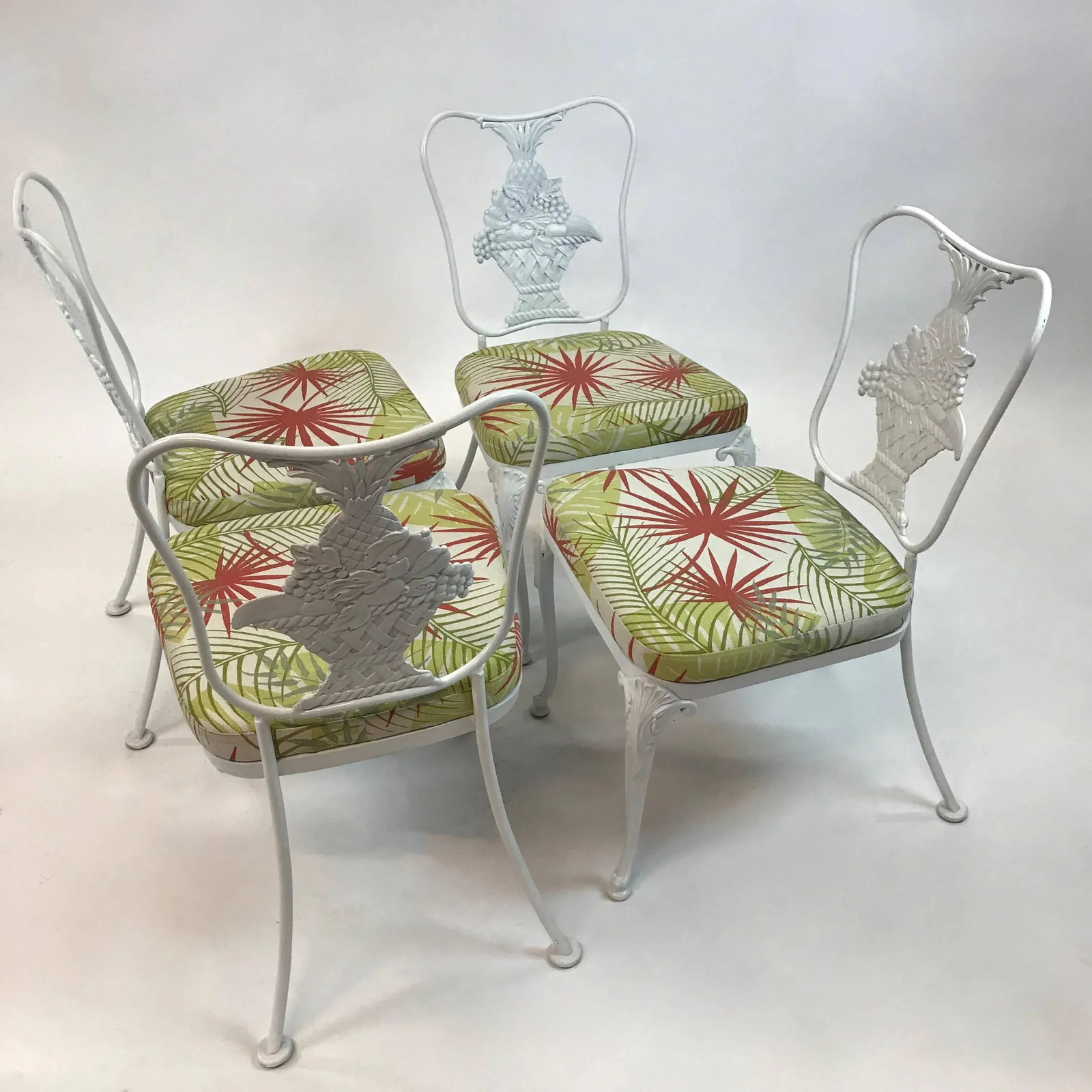 Hollywood Regency Wrought Iron Dining Chairs - Set of 4 - 7