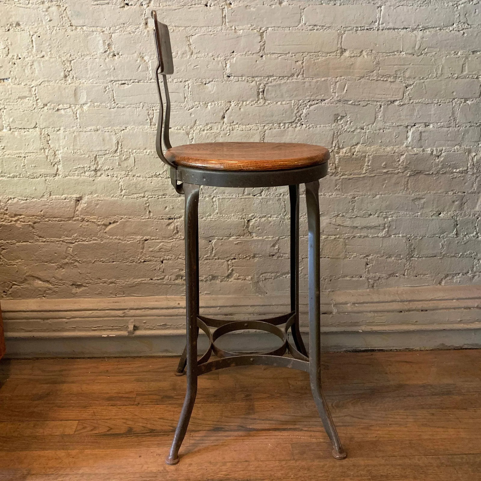 Mid 20th Century Tall Industrial Shop Stool by Toledo Metal Furniture Co. - 5