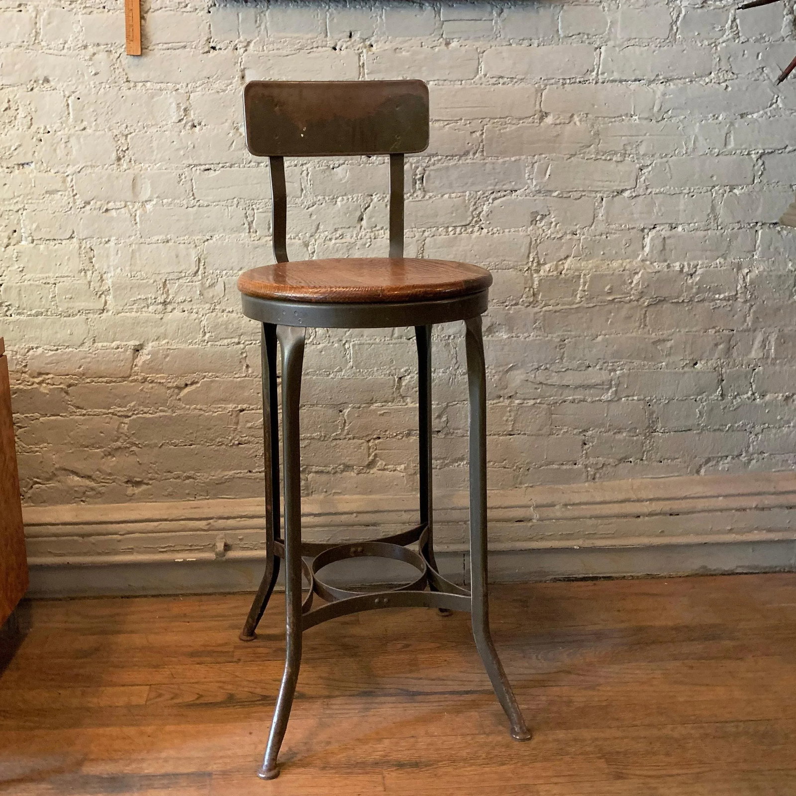 Mid 20th Century Tall Industrial Shop Stool by Toledo Metal Furniture Co. - 6