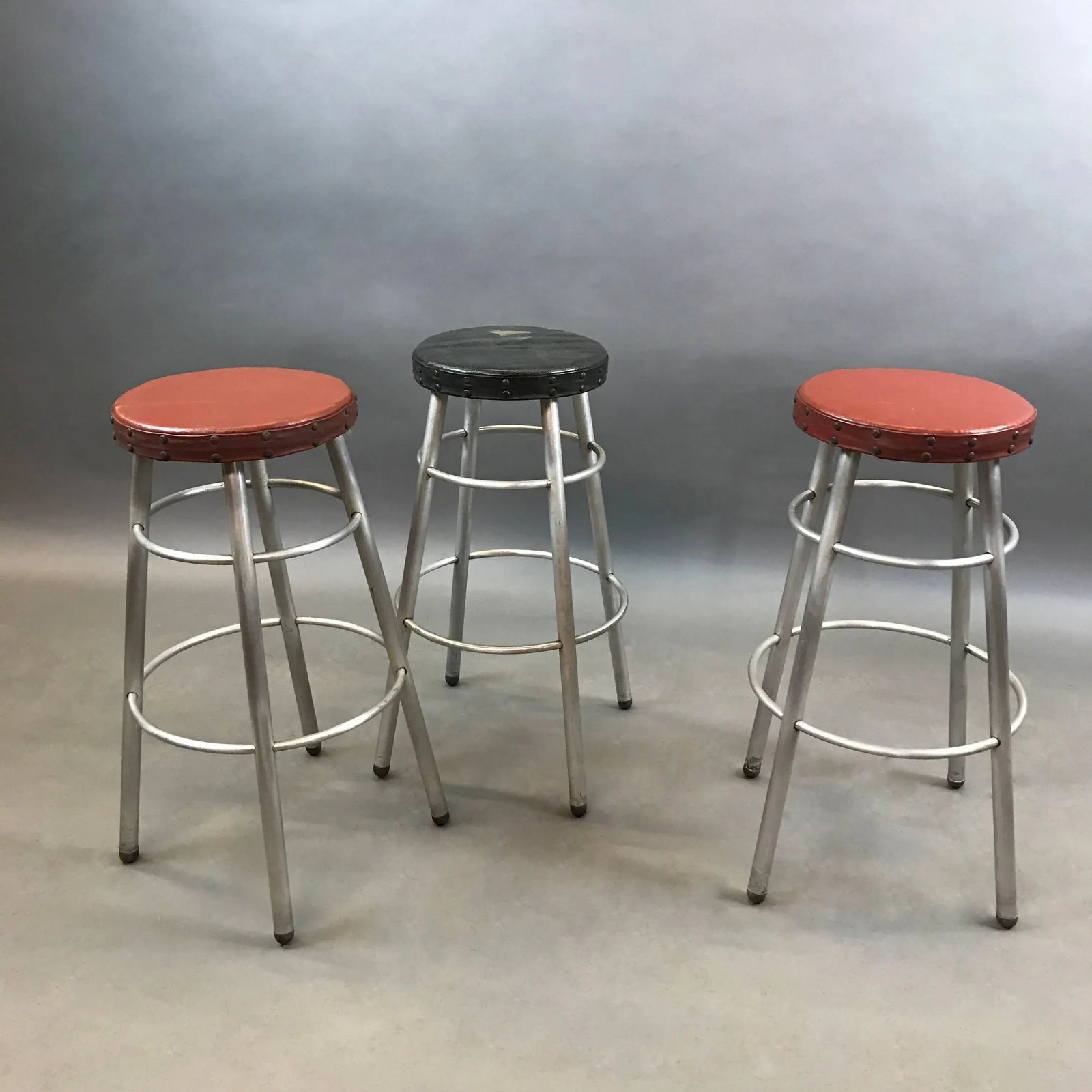 1930s Machine Age Tubular Aluminium Counter Stools by Alcoa Aluminum Co - Set of 3 - 3
