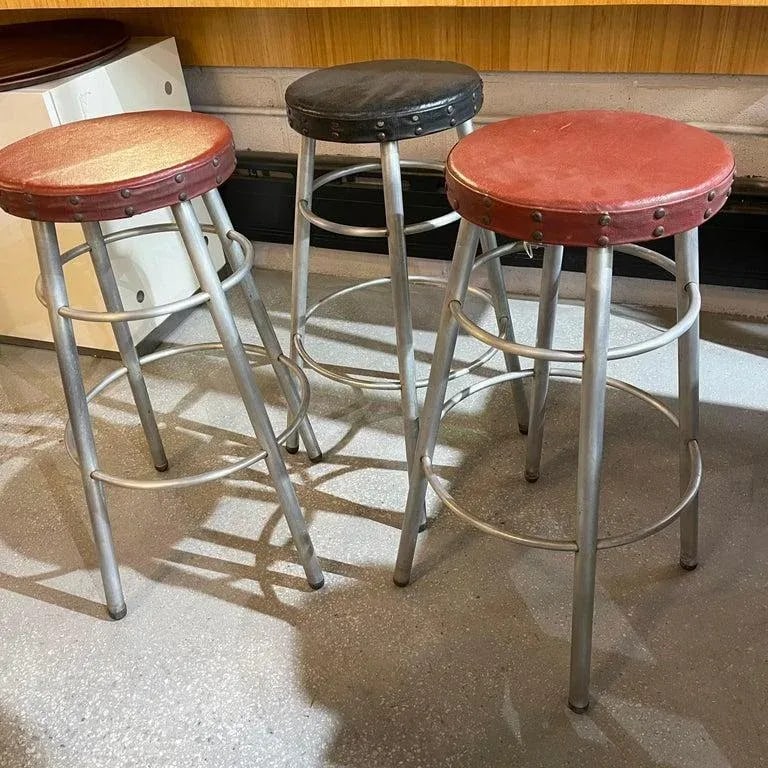 1930s Machine Age Tubular Aluminium Counter Stools by Alcoa Aluminum Co - Set of 3 - 4