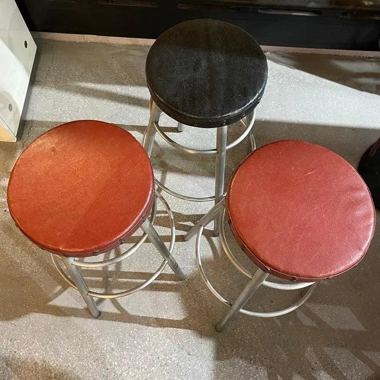 1930s Machine Age Tubular Aluminium Counter Stools by Alcoa Aluminum Co - Set of 3 - 5