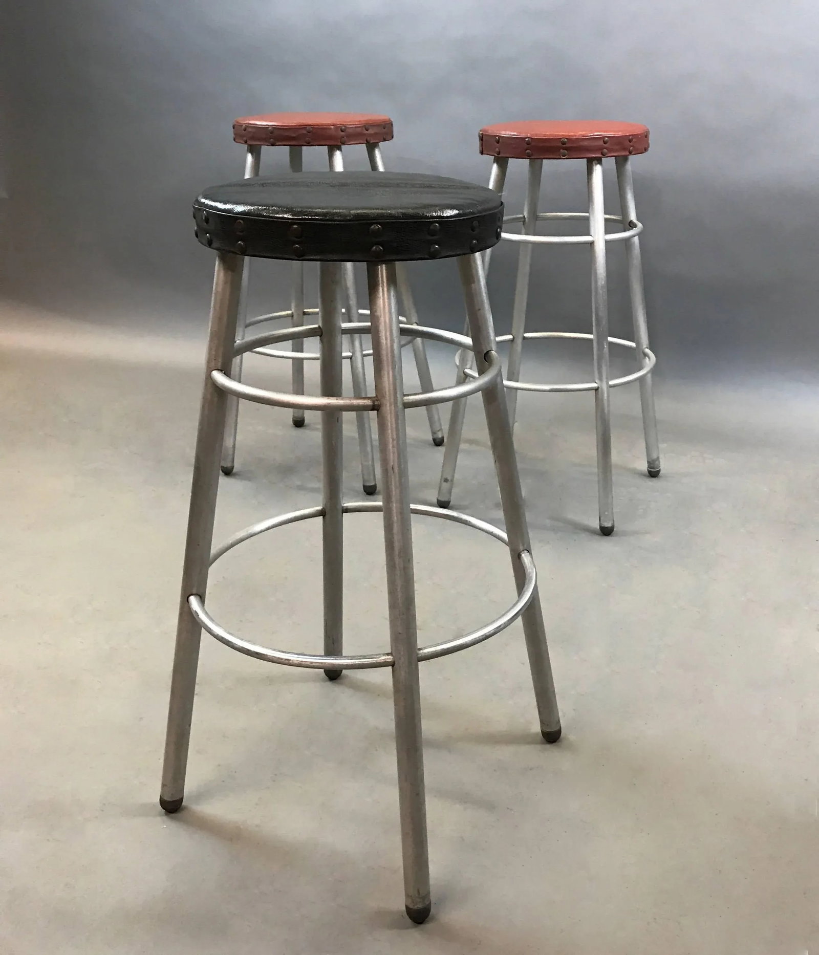 1930s Machine Age Tubular Aluminium Counter Stools by Alcoa Aluminum Co - Set of 3 - 6