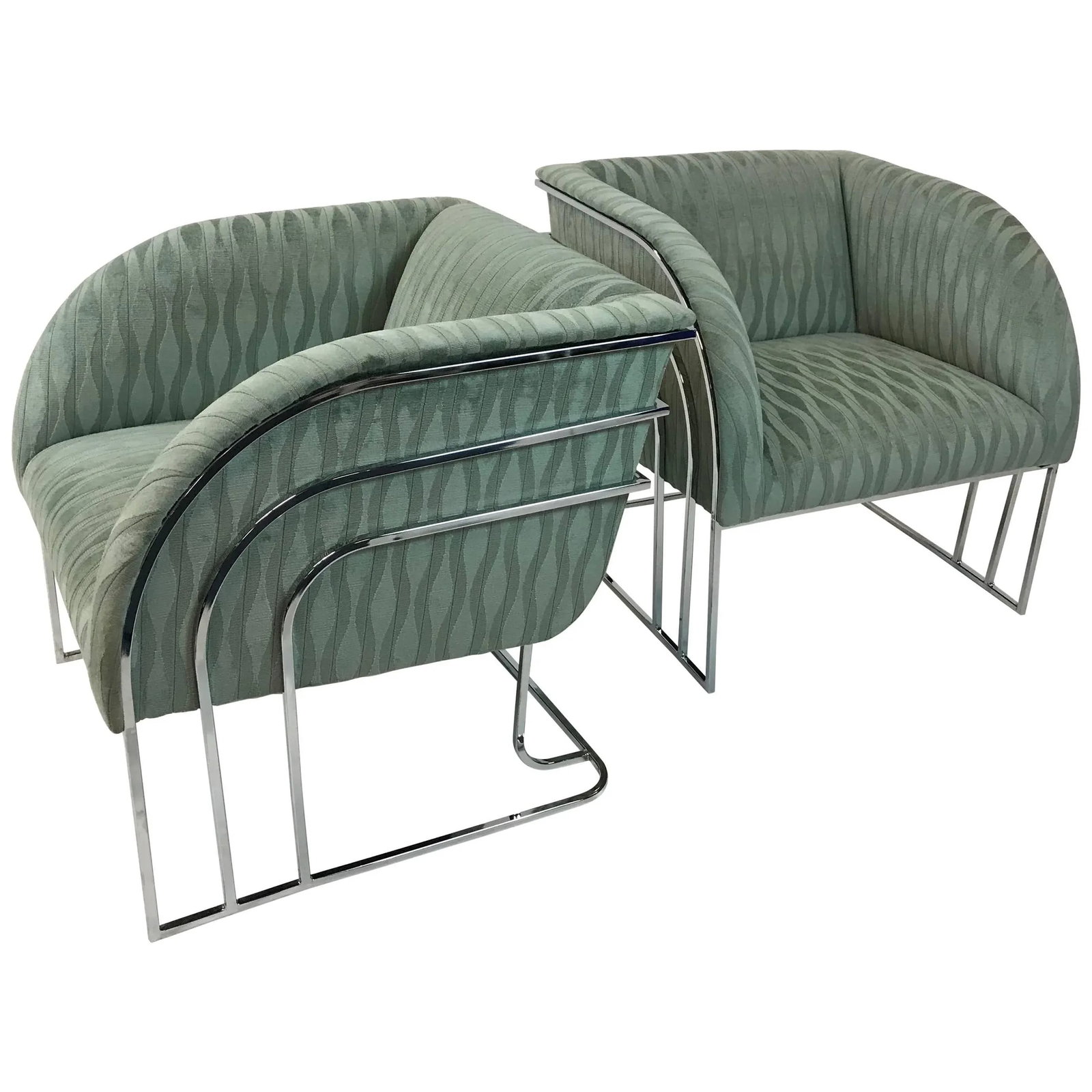 Mid 20th Century Chrome Lounge Chairs By George Mergenov - a Pair - 7