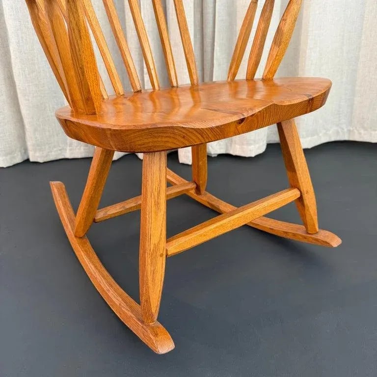 1970s American Mid-Century Craftsman Continuous Bow Rocking Chair - 10