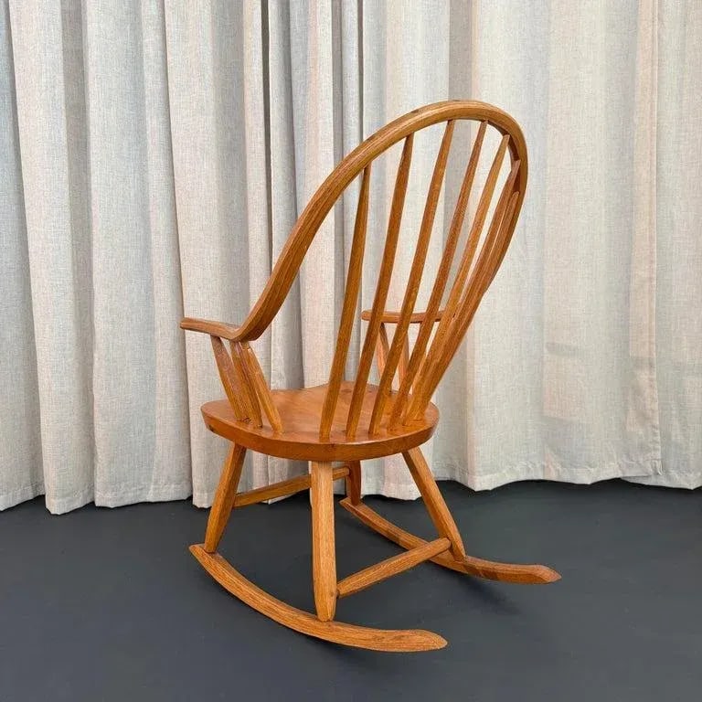 1970s American Mid-Century Craftsman Continuous Bow Rocking Chair - 8