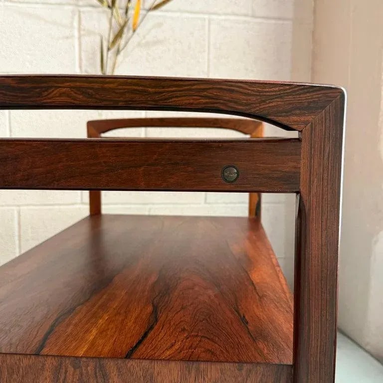 1960s Scandinavian Modern Rosewood Bar Cart Trolley by Arrebo Mobler - 7