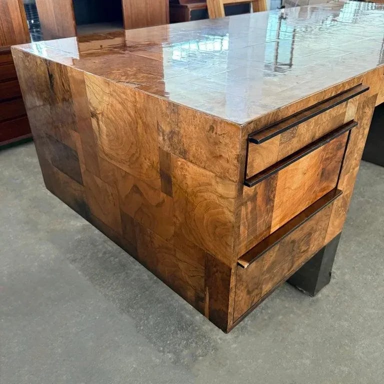 1970s Modernist Patchwork Burl Executive Desk by Paul Evans Cityscape for Directional - 10