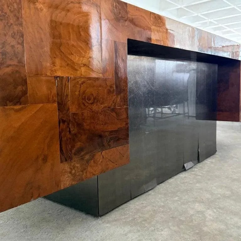 1970s Modernist Patchwork Burl Executive Desk by Paul Evans Cityscape for Directional - 8