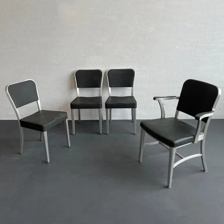 Mid 20th Century Mid-Century Modern Aluminum Dining Chairs in the Style of Goodform – Set of 4 - 3