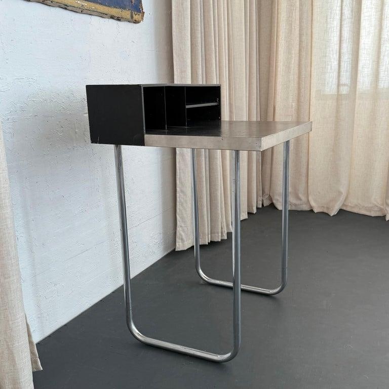 1930s Bauhaus Tiered Tubular Chromed Steel Writing Desk - 6