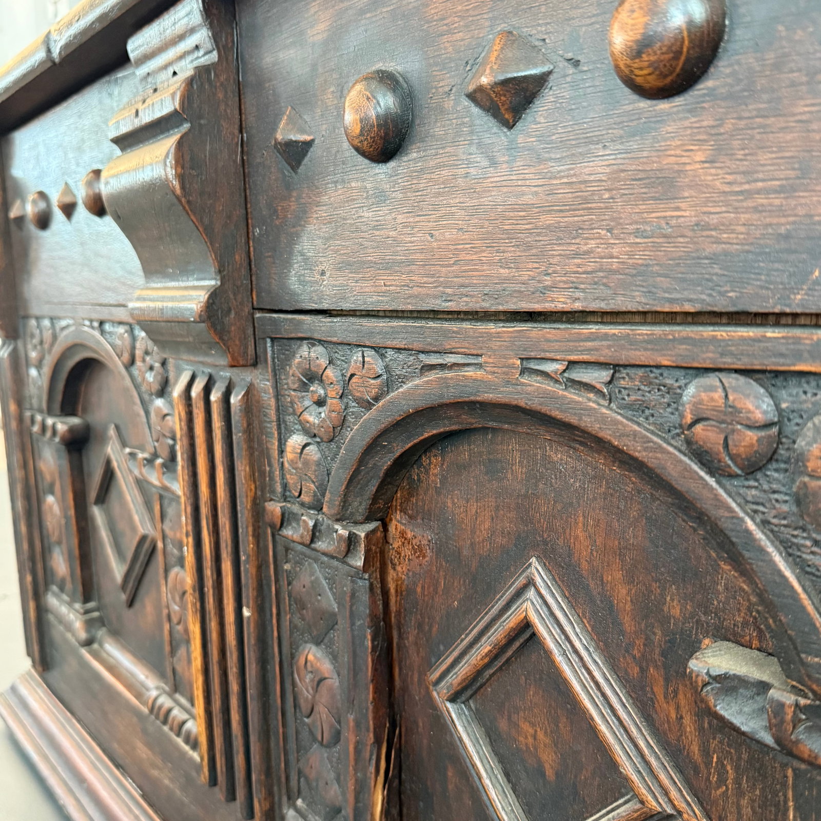 Antique Artisan Hand Carved Mahogany Blanket Chest Trunk - 8