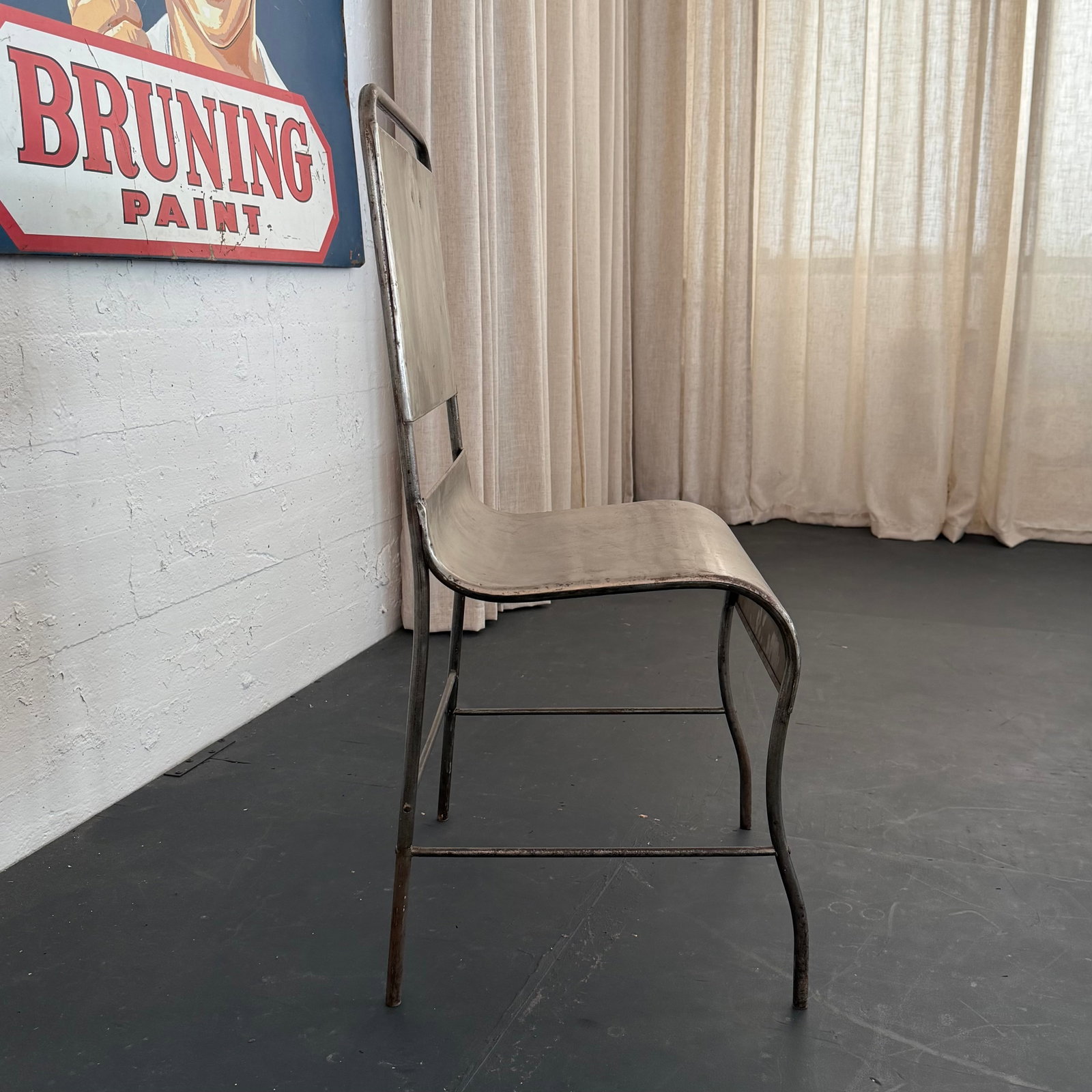 Early 20th Century Industrial Brushed Steel Hospital Chair - 3