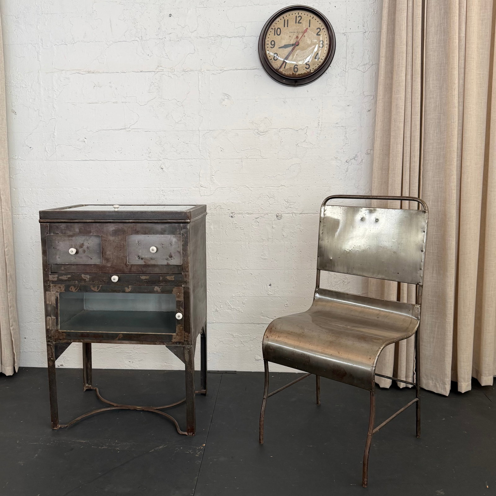 Early 20th Century Industrial Brushed Steel Hospital Chair - 7