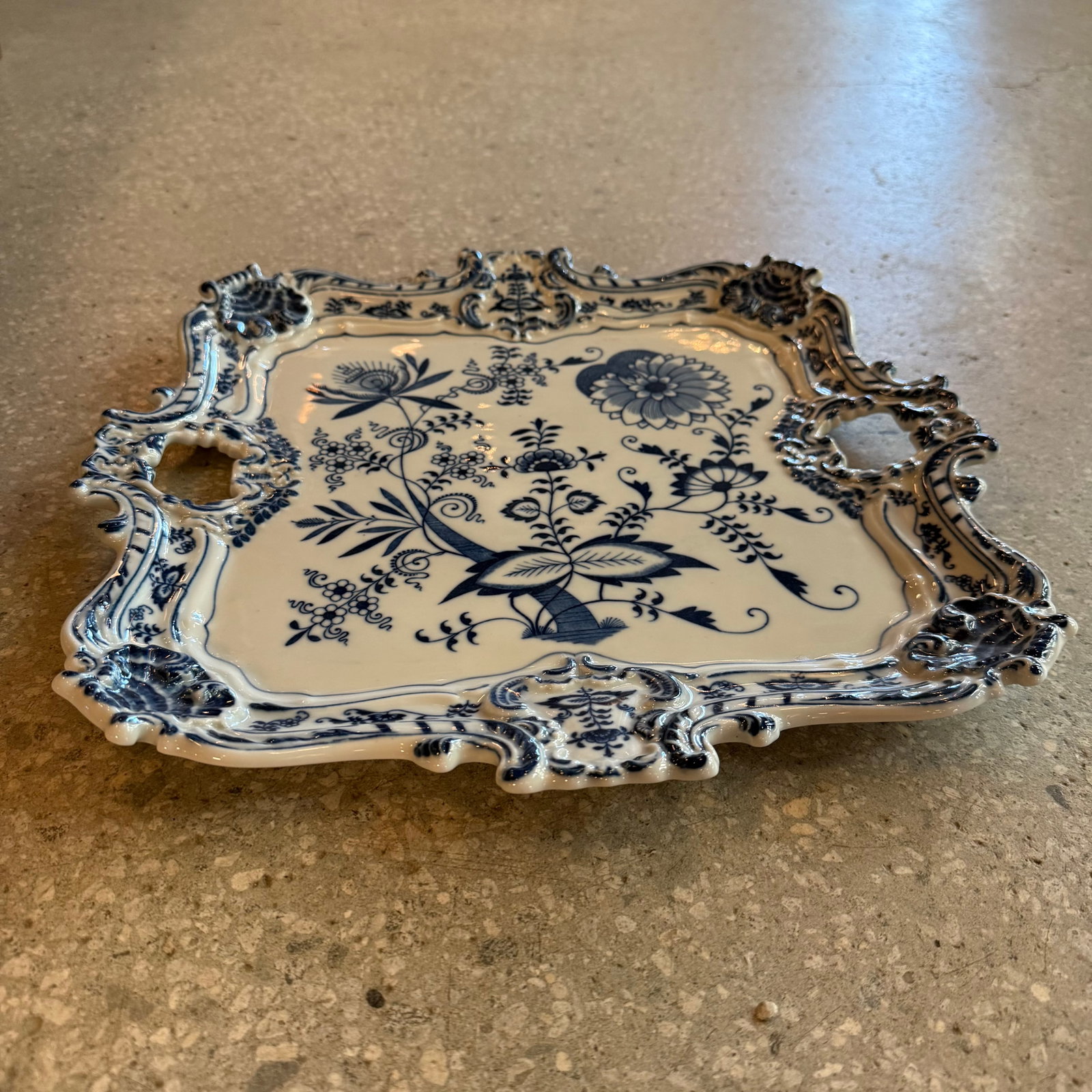 Mid 20th Century Large Art Pottery Serving Tray Platter by Blue Danube Japan - 2