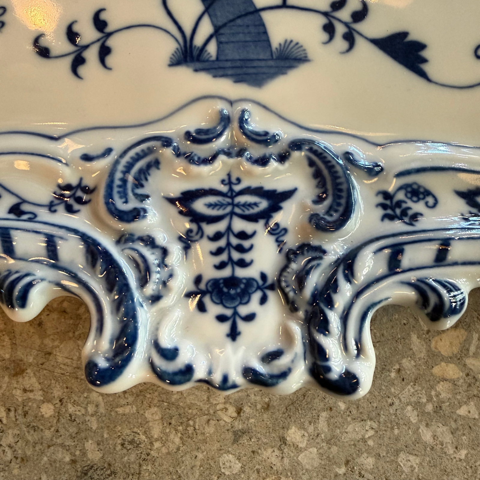 Mid 20th Century Large Art Pottery Serving Tray Platter by Blue Danube Japan - 6