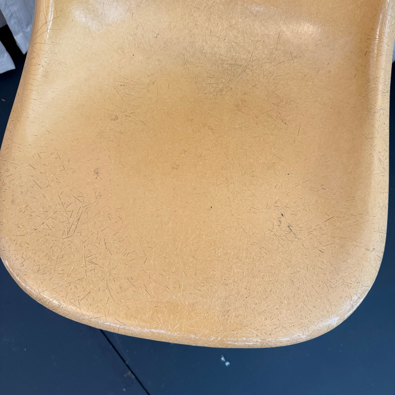 1960s Eames for Herman Miller Ochre Yellow Fiberglass Swivel Desk Side Chair - 8
