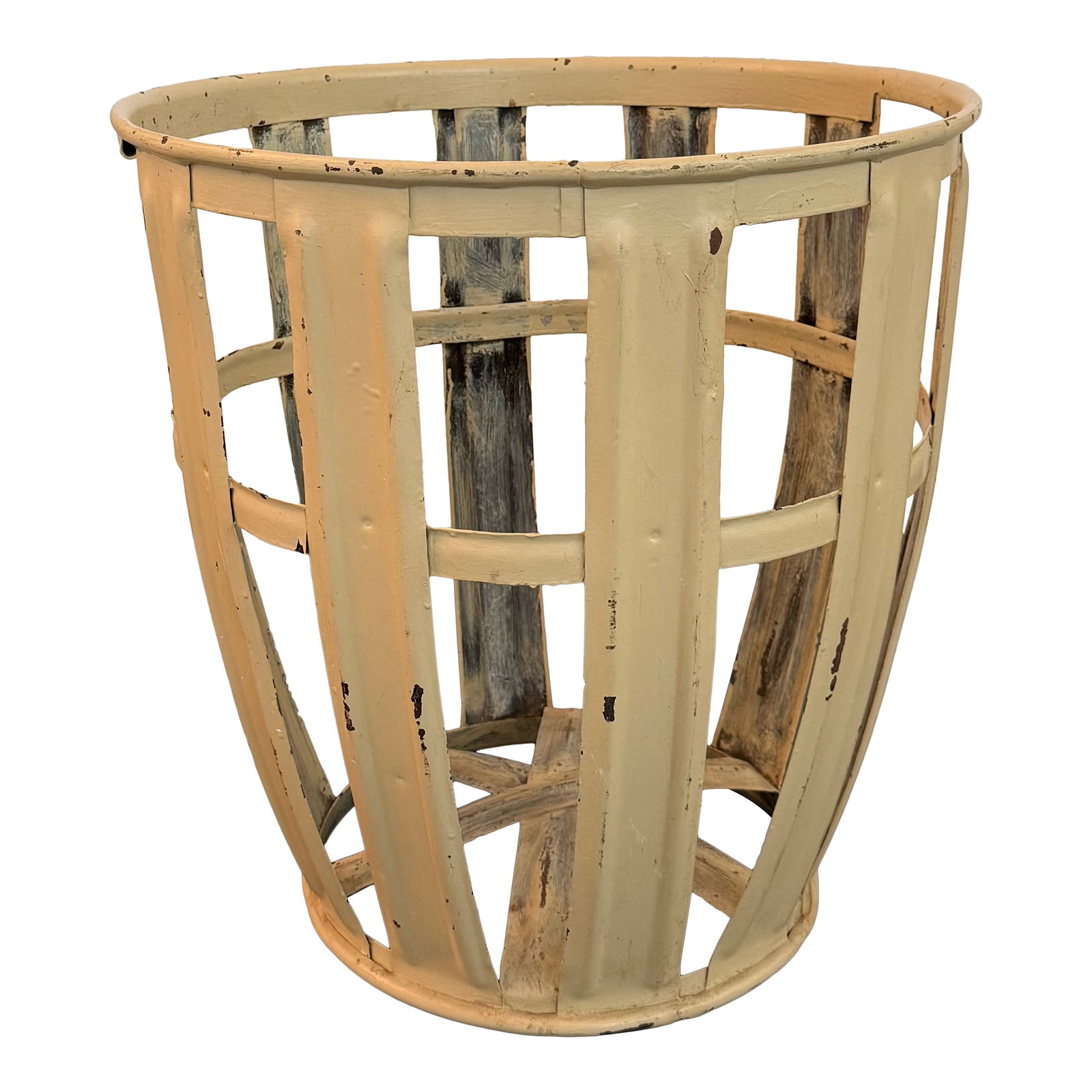 Mid 20th Century Industrial Farmhouse Strap Metal Factory Bin Basket (1 of 6)
