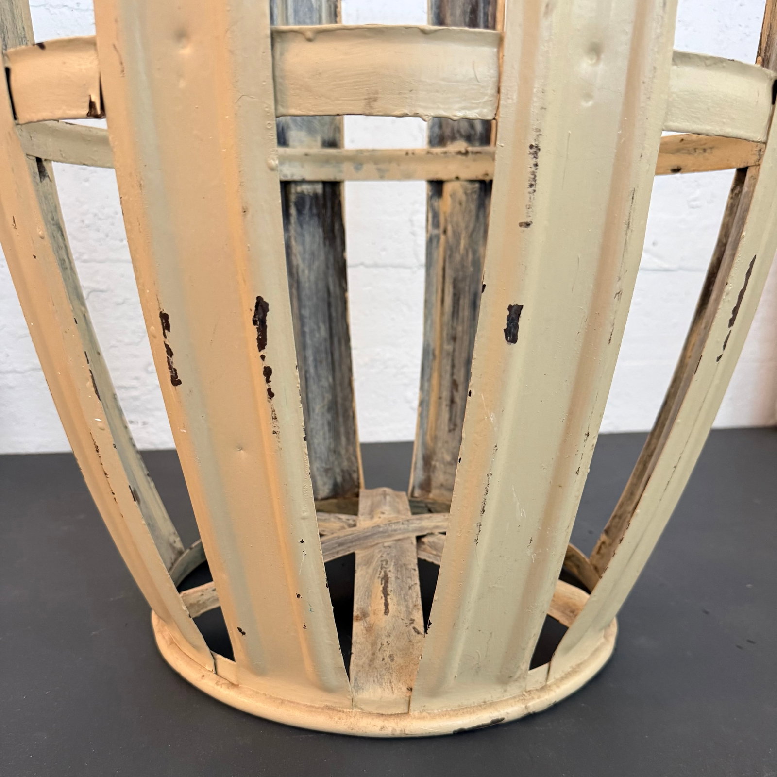Mid 20th Century Industrial Farmhouse Strap Metal Factory Bin Basket - 4